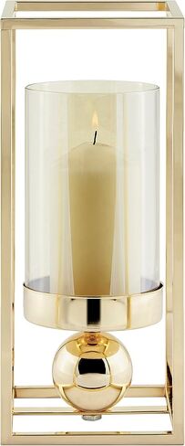 Danya B. Luna Warm Gold Tinted Glass Large Hurricane Candle Holder in Saudi Arabia