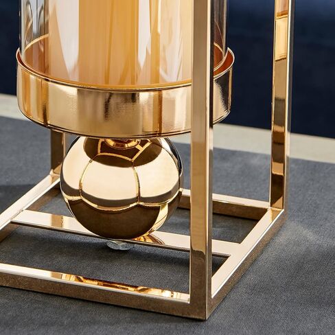 Danya B. Luna Warm Gold Tinted Glass Large Hurricane Candle Holder in Saudi Arabia