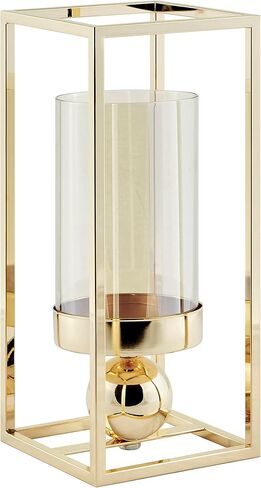 Danya B. Luna Warm Gold Tinted Glass Large Hurricane Candle Holder in Saudi Arabia