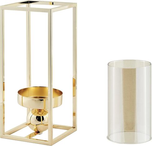 Danya B. Luna Warm Gold Tinted Glass Large Hurricane Candle Holder in Saudi Arabia