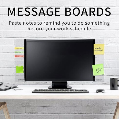 Monitor Memo Board,Monitor Sticky Note Holder,Computer Accessories for Desk,Unique Desk Accessories Gifts for Office Women/Man 1Set (Left & Right) (with Phone Holder) in Kuwait