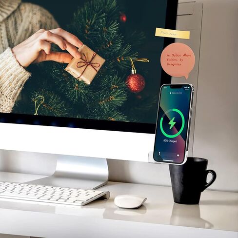 Monitor Memo Board,Monitor Sticky Note Holder,Computer Accessories for Desk,Unique Desk Accessories Gifts for Office Women/Man 1Set (Left & Right) (with Phone Holder) in Kuwait