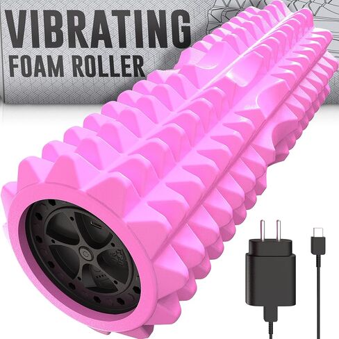 Nordic Lifting Vibrating Foam Roller w/ 5 Intensity Vibration, High Density EVA Foam for Deep Tissue Massage & Muscle Recovery - Ideal for Back Pain, Plantar Fasciitis Relief, Physical Therapy - Black in Kuwait