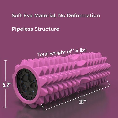 Nordic Lifting Vibrating Foam Roller w/ 5 Intensity Vibration, High Density EVA Foam for Deep Tissue Massage & Muscle Recovery - Ideal for Back Pain, Plantar Fasciitis Relief, Physical Therapy - Black in Kuwait