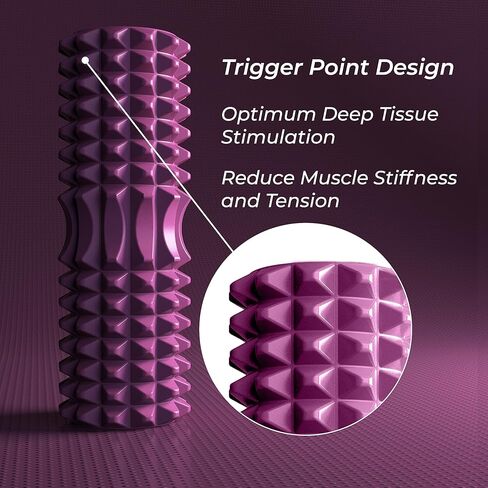 Nordic Lifting Vibrating Foam Roller w/ 5 Intensity Vibration, High Density EVA Foam for Deep Tissue Massage & Muscle Recovery - Ideal for Back Pain, Plantar Fasciitis Relief, Physical Therapy - Black in Kuwait