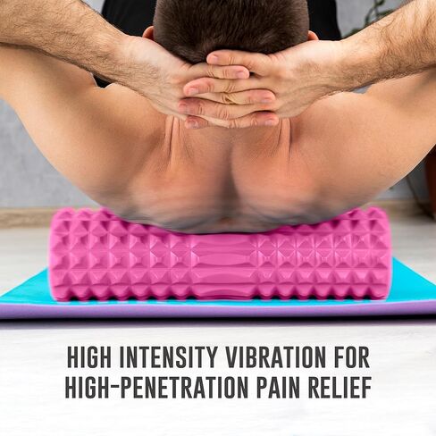 Nordic Lifting Vibrating Foam Roller w/ 5 Intensity Vibration, High Density EVA Foam for Deep Tissue Massage & Muscle Recovery - Ideal for Back Pain, Plantar Fasciitis Relief, Physical Therapy - Black in Saudi Arabia