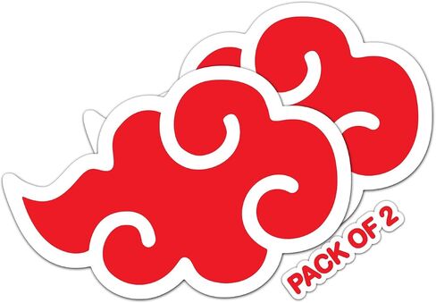 المشاعر الإمبراطورية | ملصق Akatsuki Cloud من الرسوم المتحركة - ملصق فينيل Manga حزمة مكونة من 2 ملصق Anime Cloud مقاوم للماء وقابل للإزالة مثالي لديكور المنزل، والأكواب، والسيارات، والنوافذ، والجدران، والكمبيوتر المحمول، والأكواب - Imp 032 in Saudi Arabia