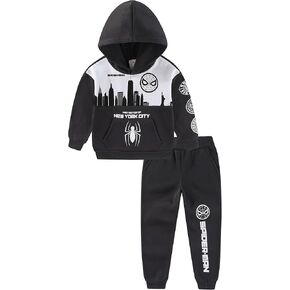 Marvel Spider-Man Boys Hoodie and Pants Set for Toddler and Little Kids