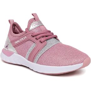 حذاء رياضي Nautica Kids Girls ذو تصميم معدني أنيق برباط للجري I kappil I (طفل كبير - طفل صغير - طفل صغير)