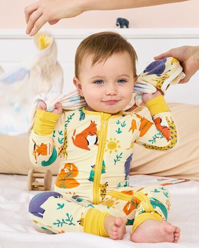 Bamboo Viscose Baby Footie Pajama, Zipper Pajamas for Baby Boys & Baby Girls, Sleep & Play Footed Pjs 3-6M in Kuwait