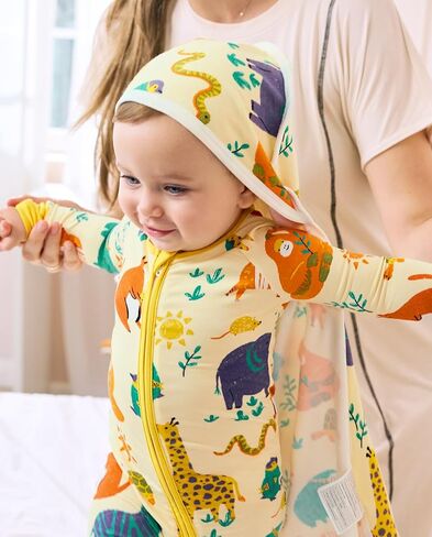 Bamboo Viscose Baby Footie Pajama, Zipper Pajamas for Baby Boys & Baby Girls, Sleep & Play Footed Pjs 3-6M in Kuwait