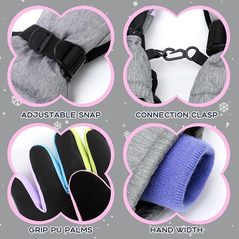 Duoyeree Kids Waterproof Ski Gloves Warm Winter Accessories for Boys & Girls Aged 4-13. in Kuwait