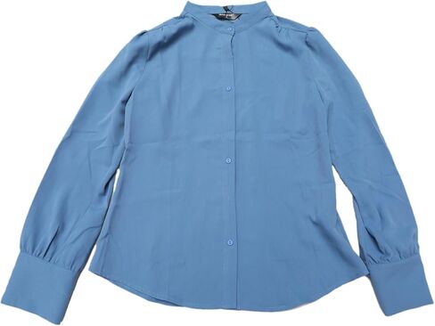 Allegra K Women's Mandarin Collar Office Top Long Sleeve Button Down Shirt in Saudi Arabia