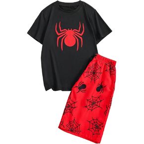 Cozyease Boy's 2 Piece Graphic Tees and Shorts Set Summer Casual Crew Neck Short Sleeve Outfits