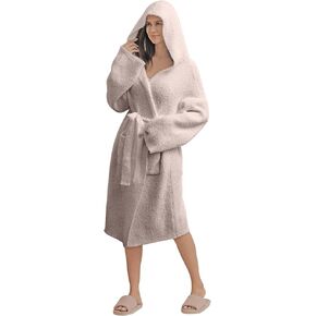 bearberry Hooded Robe Cozy Chic In The Wild Robe Lightweight Soft Plush Bathrobe with Pockets for Women