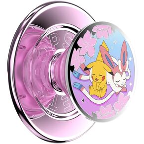 PopSockets قبضة الهاتف مع مسند ممتد، للهاتف، البوكيمون - حفلة التطور اللامعة الشفافة