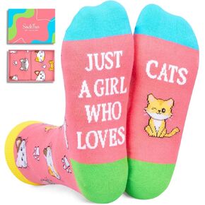 sockfun Funny Cat Gifts for Cat Lovers Cat Lover Gifts for Women, Novelty Cat Socks Crazy Silly Fun Socks Girls Mom Wife