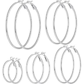 12 Pairs Stainless Steel Hoop Earrings Hypoallergenic gold Hoops Earrings Set for Women Girls