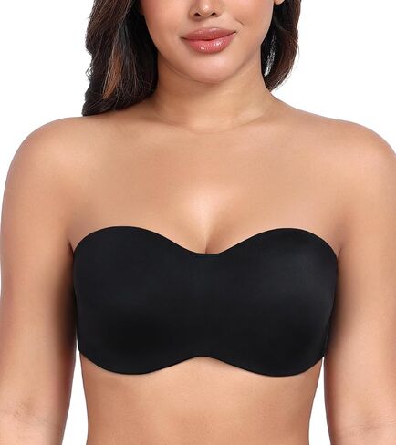 DotVol Women's Seamless Bandeau Unlined Underwire Minimizer Strapless Bra for Large Bust in Kuwait
