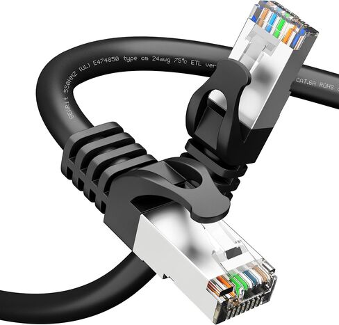 كابل إيثرنت GearIT Cat6A (35 قدمًا، أبيض) 10 جيجابت في الثانية محمي بدون تشابك SSTP، كابل إيثرنت محمي SFTP، 26AWG 4 أزواج من كابل Cat6 النحاسي الصلب، كابل شبكة محمي Cat 6 - 35 قدمًا in Saudi Arabia