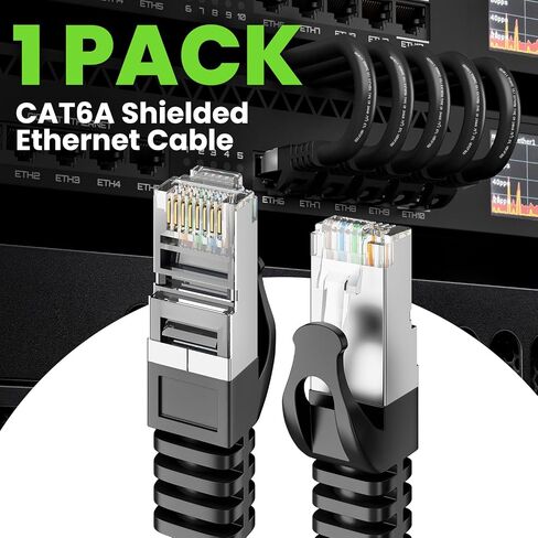 كابل إيثرنت GearIT Cat6A (35 قدمًا، أبيض) 10 جيجابت في الثانية محمي بدون تشابك SSTP، كابل إيثرنت محمي SFTP، 26AWG 4 أزواج من كابل Cat6 النحاسي الصلب، كابل شبكة محمي Cat 6 - 35 قدمًا in Saudi Arabia