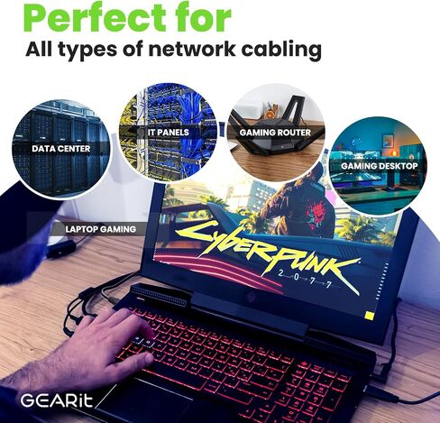 كابل إيثرنت GearIT Cat6A (35 قدمًا، أبيض) 10 جيجابت في الثانية محمي بدون تشابك SSTP، كابل إيثرنت محمي SFTP، 26AWG 4 أزواج من كابل Cat6 النحاسي الصلب، كابل شبكة محمي Cat 6 - 35 قدمًا in Saudi Arabia