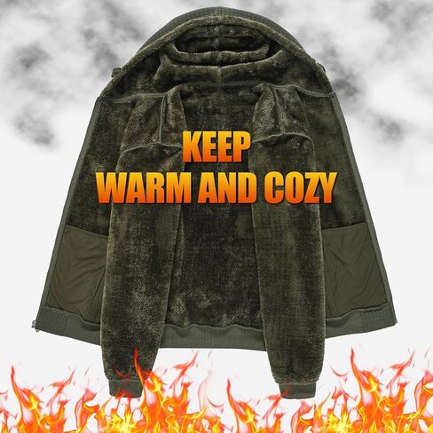 yuyangdpb Men's Zip Up Hoodie Heavyweight Fleece Sherpa Lined Sweatshirt Jackets Winter Warm Coats in Saudi Arabia