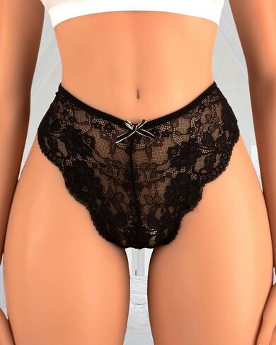 Banamic Sexy Underwear for Women Floral Lace Panties Low waist Thong Cheeky Briefs in Saudi Arabia