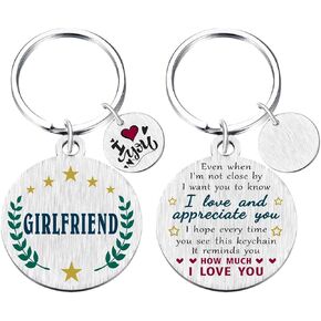 Yobent Girlfriend Gifts I Love My Girlfriend Birthday Keychain Anniversary Valentine's Day Gift Ideas