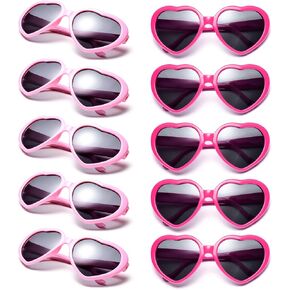 Pibupibu 10/20 Packs Wholesale Neon Colors Heart Retro Style Party Favors Sunglasses