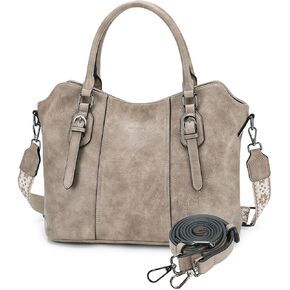 VASCHY Hobo Bags for Women, Vegan Leather Top Handle Satchel Shoulder Purse Handbag Purse with Crossbody Guitar Strap