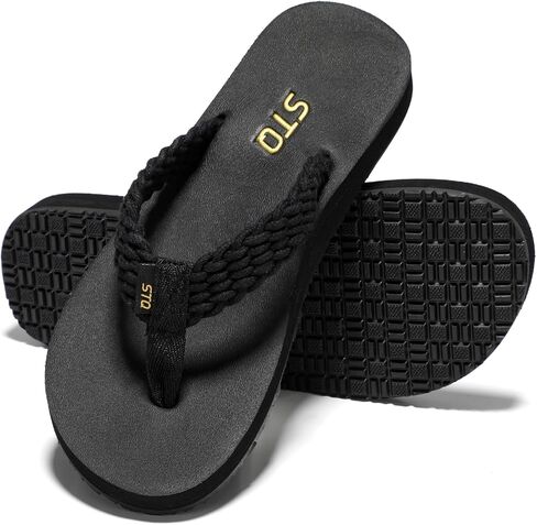 STQ Women Quick Dry Flip Flops with Yoga Mat Sole Arch Support Thong Sandal | Instant Comfort Flip Flops With Padded Straps, Yoga Mat Cushioning, Non Slip Tpr Sole, Durable Design For Everyday Wear in Saudi Arabia
