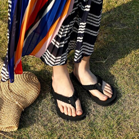 STQ Women Quick Dry Flip Flops with Yoga Mat Sole Arch Support Thong Sandal | Instant Comfort Flip Flops With Padded Straps, Yoga Mat Cushioning, Non Slip Tpr Sole, Durable Design For Everyday Wear in Saudi Arabia