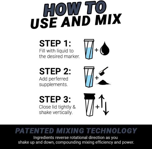 HELIMIX 1.5 Vortex Blender Shaker Bottle Holds Upto 20oz | No Blending Ball or Whisk | USA Made | Portable Pre Workout Whey Protein Drink Shaker Cup | Mixes Cocktails Smoothies Shakes | Top Rack Safe in Saudi Arabia