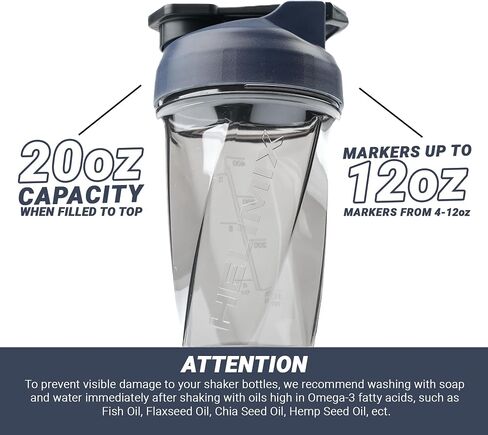 HELIMIX 1.5 Vortex Blender Shaker Bottle Holds Upto 20oz | No Blending Ball or Whisk | USA Made | Portable Pre Workout Whey Protein Drink Shaker Cup | Mixes Cocktails Smoothies Shakes | Top Rack Safe in Saudi Arabia