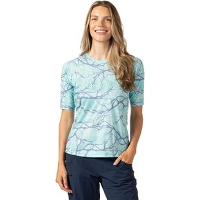 Terry Cycling Jersey Womens Vista Mountain Bike Top, Short Sleeve Top for Women, Semi-Fitted Abrasion Resistant Shirt