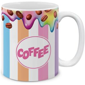 MUGBREW Banana Coconut Tropical Leaves Ceramic Coffee Mug Tea Cup, 11 OZ