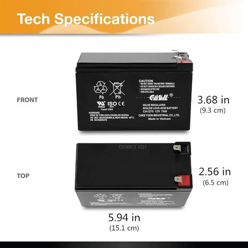 Casil 12V 10Ah Replacement Battery Compatible with APC Smart-UPS SMT1000, SMC1500, SMT1000C, SMT1000US, SU1000, SU1000BX120, SUA1000US, SUA1000 2 Pack in Saudi Arabia