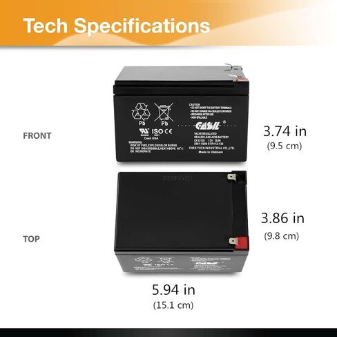 Casil 12V 10Ah Replacement Battery Compatible with APC Smart-UPS SMT1000, SMC1500, SMT1000C, SMT1000US, SU1000, SU1000BX120, SUA1000US, SUA1000 2 Pack in Saudi Arabia