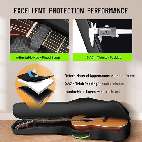 CAHAYA Guitar Bag Electric Case - 0.47in Thick Padding 5 Pockets Electric Guitar Gig Bag with Back Hanger Loop Electric Backpack with Adjustable Shoulder Strap Compatible with ST LP TELE in Kuwait