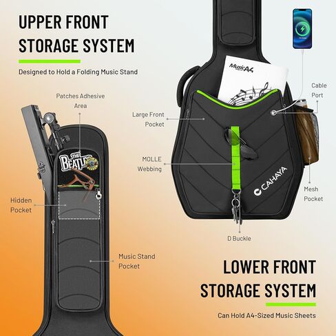 CAHAYA Guitar Bag Electric Case - 0.47in Thick Padding 5 Pockets Electric Guitar Gig Bag with Back Hanger Loop Electric Backpack with Adjustable Shoulder Strap Compatible with ST LP TELE in Kuwait