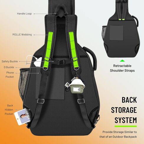 CAHAYA Guitar Bag Electric Case - 0.47in Thick Padding 5 Pockets Electric Guitar Gig Bag with Back Hanger Loop Electric Backpack with Adjustable Shoulder Strap Compatible with ST LP TELE in Kuwait