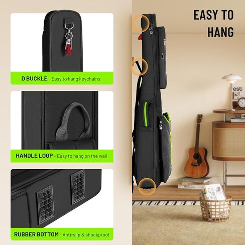 CAHAYA Guitar Bag Electric Case - 0.47in Thick Padding 5 Pockets Electric Guitar Gig Bag with Back Hanger Loop Electric Backpack with Adjustable Shoulder Strap Compatible with ST LP TELE in Kuwait