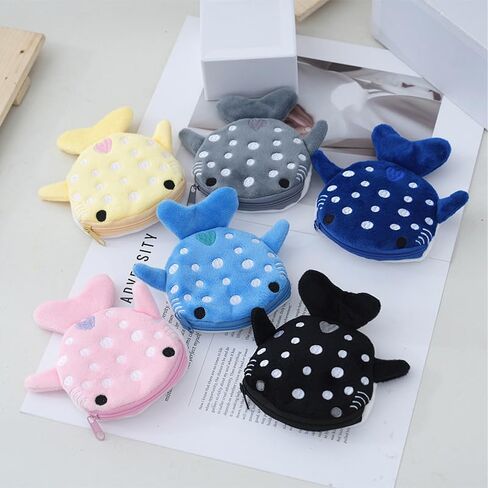 2Pcs Cute Whale Shark Coin Purse, Shark Wallet Novelty Purse Aesthetic Kawaii Accessories With Zipper Funny Small Plush Girls Wallet Women's Coin Purses and Pouches, Men's Fashion in Kuwait