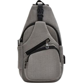 حقيبة ظهر Nupouch المضادة للسرقة Daypack Crossbody Sling، منفذ موصل شحن USB، حزمة نهارية خفيفة الوزن للسفر، المشي لمسافات طويلة، كل يوم، عادي، أزرق فاتح