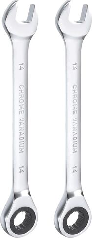 HARFINGTON 4 قطع مفتاح ربط 7 مم متري 12PT Cr-V مصقول بالكروم مفتاح ربط مزدوج النهاية مع 72 سن وحركة 5 درجات أداة مفتاح تروس صناعية للإصلاح in Kuwait