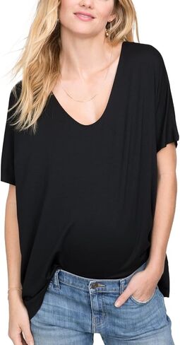 HATCH Collection | Luxe Maternity Tee | Short Sleeve with V Neck, Soft Drapey Fabric, Flattering Shape | The Perfect Vee in Kuwait