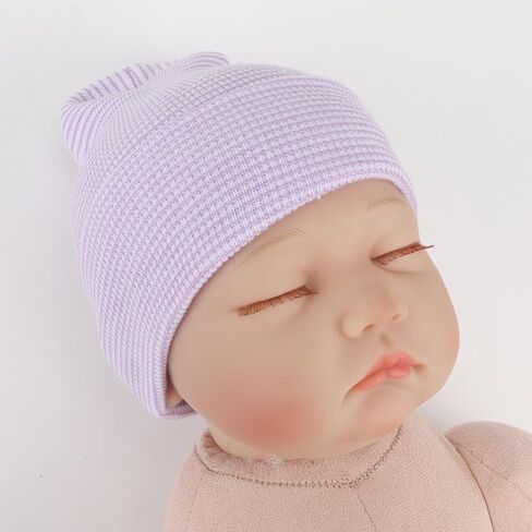 DRESHOW BQUBO 3 Pack Newborn Hospital Hat and Mittens Infant Baby Beanie with Bow Soft Cute Knot Nursery Cap in Kuwait