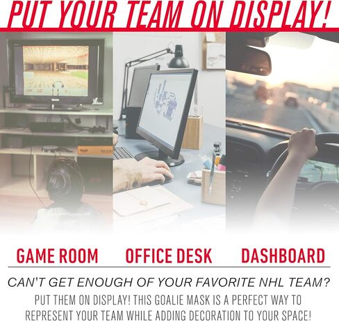 Franklin Sports NHL Team Logo Mini Hockey Goalie Mask with Case - Collectible Goalie Mask with Official NHL Logos and Colors in Kuwait