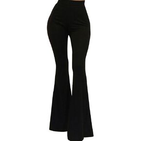 Womens Sexy High Waisted Flare Pants Boho Printed Stretchy Bell Bottom Leggings
